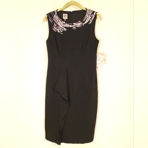 NWT Anne Klein Black Sequin Dress Size 6